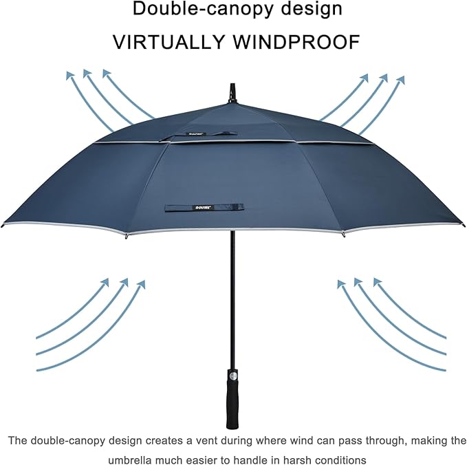 G4Free 47/54/62/68/72 Inch Automatic Open Golf Umbrella Oversize Extra Large Double Canopy Vented Windproof Waterproof Stick Umbrellas