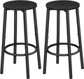 HOOBRO Bar Stools, Set of 2 Bar Chairs, Kitchen Round Height Stools with Footrest, Breakfast Bar Stools, Sturdy Steel Frame, for Dining Room, Kitchen, Party, Easy Assembly, Rustic Brown BK03BY01N1