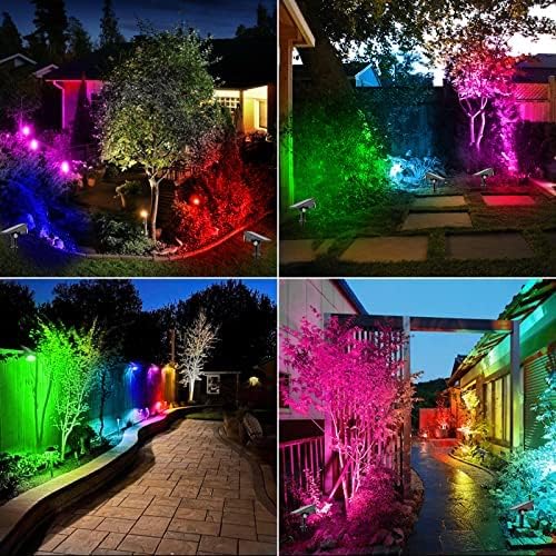 T-SUNUS 8 Pack Solar Color Landscape Spotlights, IP65 Waterproof Solar Powered Spot Light Wall Lights, 2-in-1 Outdoor Solar Landscaping Light for Yard Garden Driveway Porch Walkway Pool Patio
