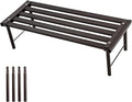 Metal Plant Stand, Rust-proof Aluminum Flower Pot Stand, Heavy Duty Planter Display Shelving for Patio Balcony Garden Living Room Decorative (Ebony, 23.6 Inch)