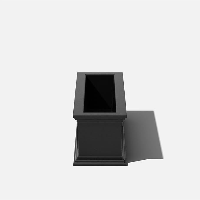 Veradek Brixton Window Box Plastic Planter - Large Rectangular Planter for Outdoor Balcony/Windowsill | Crack-Resistant All-Weather | Classic Estate Design for Flowers, Herbs, Succulents
