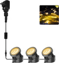 3000K Warm White Pond Lights, LED Underwater Submersible Landscape Spotlights, Switch Control IP68 Waterproof Fountain Light Lighting for Fish Aquarium Tank Garden Yard Pool (Set of 3)