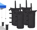 4 Pack Sand Bags for Canopy, Pop up Canopy Tent Weights SandBags for Outdoor Use - Black Without Sand
