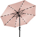 Best Choice Products 10ft Solar Polyester LED Lighted Patio Umbrella w/Tilt Adjustment and UV-Resistant Fabric