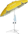 AMMSUN Shade Umbrella, Premium Portable Umbrella with Stand, 6.5ft Lightweight Free Standing Canopy for Sporting Games, Adjustable Instant Sun Protection and Easy to Carry, Yellow