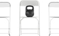 Flash Furniture Hercules Series Big & Tall Stackable Plastic Folding Chairs, Extra Wide Commercial Event Seats, Set of 4, White