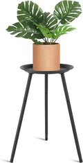 Tall Plant Stand Indoor, Metal Mid Century Indoor Plant Stands, Adjustable Height Plant Table for Flower Pots, Stable Plant Holder with Raised Design, Small Side End Table Black, 11.6"x20.6"