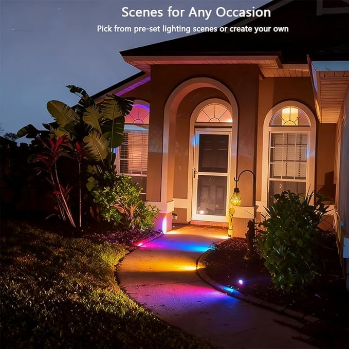 Smart Landscape Spotlights, Low Voltage IP67 Waterproof Outdoor Spot Lights Compatible with APP/Remote Control Color Changing Lights for Yard Garden Pathway Lawn Tree Festival 6 Pack