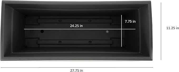 The HC Companies 28 Inch Romana Planter Box with Drainage Plug, Lightweight UV-Resistant Plastic Outdoor Planters, 1-Pack Flower Box for Garden, Patio, Balcony, and Fence, Black