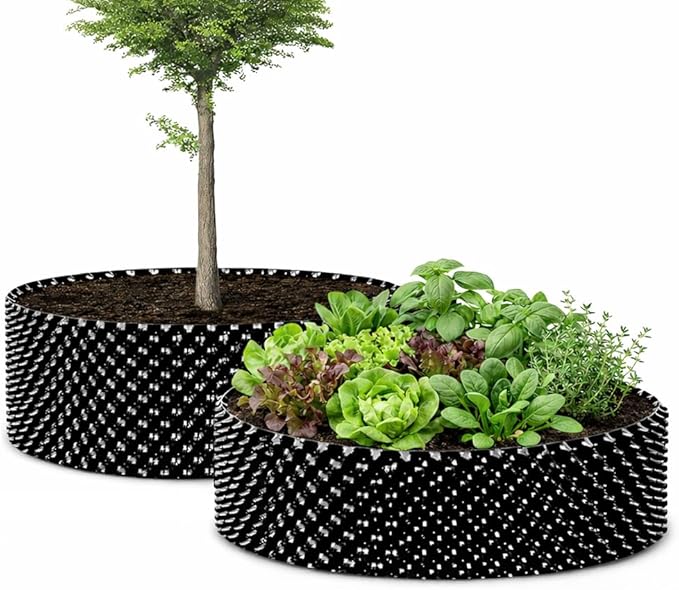 Air Pruning Containers 60 Gallon 2P New Plastic Nursery Pot Fruit Vegetable Garden Grow beds (4 ft Diameter), Black