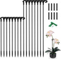Orchid Sticks 17 inch &11 inch SupKing 16Pcs Plant Stakes with Clips for Support Small Short Plants,Garden Stakes Support Poles Rods Suit for Potted Plants Flowers Seedling (Black)
