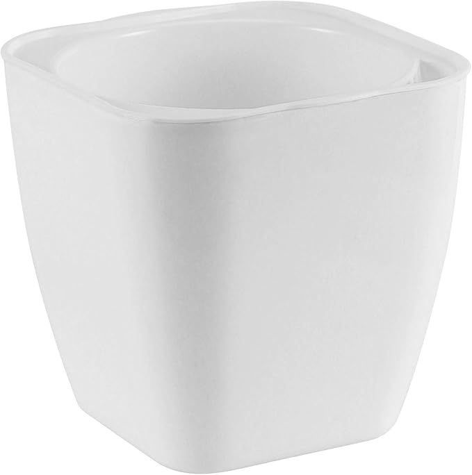 5 Inches Self Watering Planter, 10 Pack Plastic Self Watering Pots with 10 Wick Ropes, Wicking Flower Pots for Violets, Ocean Spider Plant, Orchid, Plants, Flowers, White