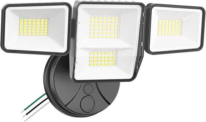 70W 7000LM LED Flood Lights Outdoor, Switch Controlled Security Lights with 4 Heads, Adjustable Heads, 6500K Daylight IP65 Waterproof Outside Wall Light for Backyard, Yard, Garage, Patio