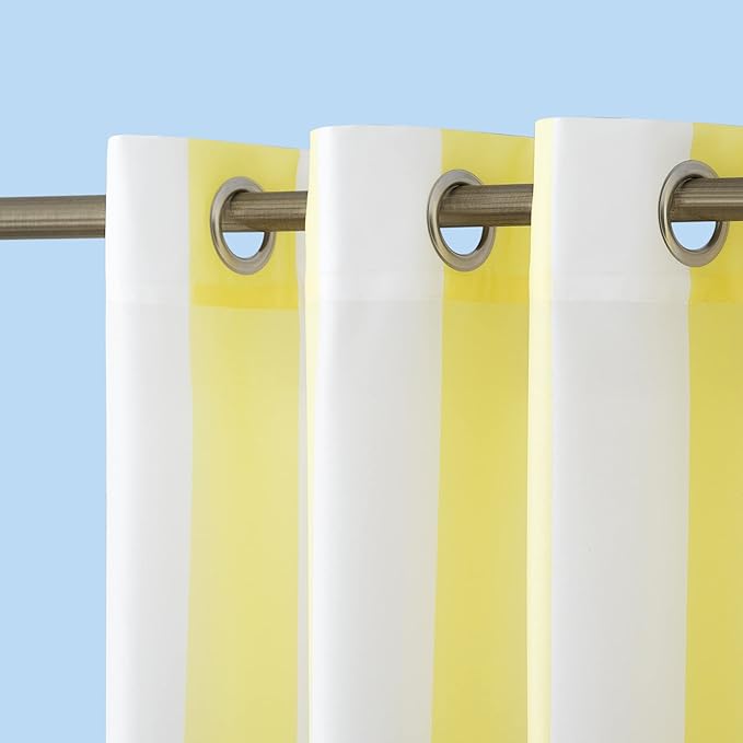 Sun Zero Valencia Cabana Stripe Indoor/Outdoor UV Protectant Energy Efficient Grommet Curtain Panel