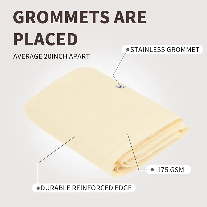 LOVE STORY Custom Size 3'x13' Butter Cream Balcony Privacy Screen,UV Block Privacy Fence Screen,90% Shield for Outdoor Pool Garden Apartment Railing