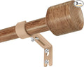 1” Diameter Curtain Rods Itself is 30 to 60 inch 1 Pack Fit 30-54 inch Window with Heavy Duty Adjustable Rod Matte Wood Grain Splicing Metal Extra Long Curtain Rod for Windows