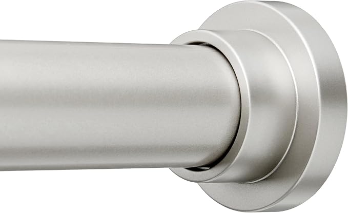 Amazon Basics No Drill Adjustable Indoor Outdoor Tension Curtain Rod, 54-90" Length, Nickel