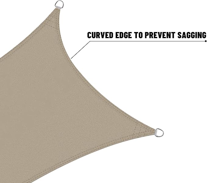 LOVE STORY Right Triangle 7'x14'x15.7' Waterproof Sun Shade Sail Canopy UV Block for Outdoor Patio Backyard Carport,Taupe(We Make Custom Size)