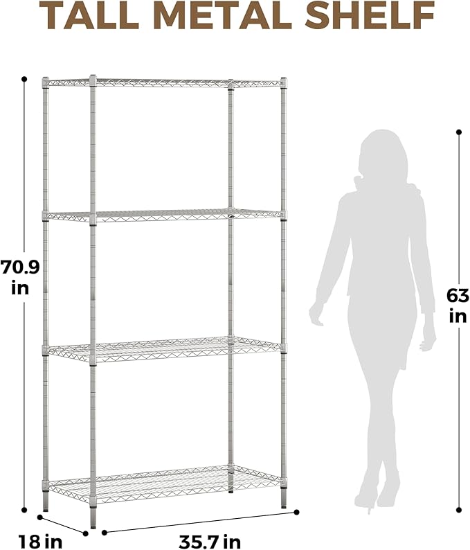 Large Plant Shelf Indoor Plant Stand Outdoor 4 Tier for Plants Heavy Duty 3000lbs Plant Rack Storage Shelves Adjustable Tall Plant Holder for Balcony Garden Patio