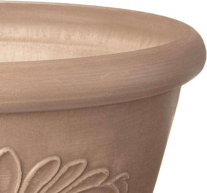 Arcadia Garden Products PSW TA20TP Plastic/Stone/Wood Composite Bulb Pan – No Drainage Hole (Drillable), 8"x3", Taupe