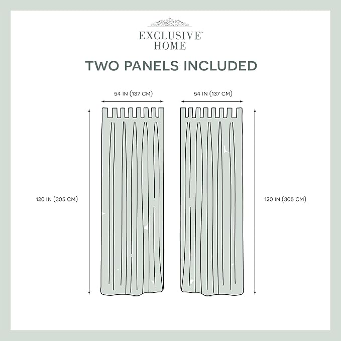 EXCLUSIVE HOME Cabana Solid Indoor/Outdoor Light Filtering Hook-and-Loop Tab Top Curtain Panel Pair, 54"x120", Taupe