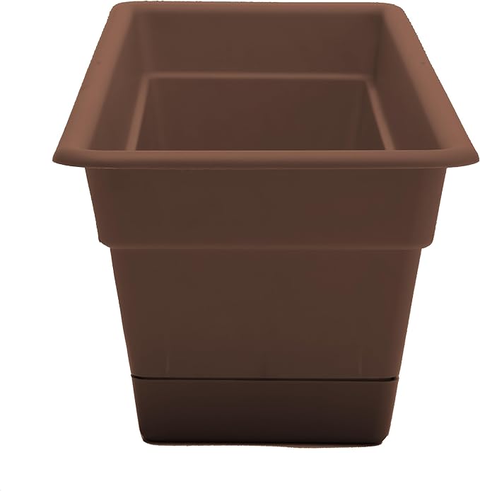 Bloem Dura Cotta Window Box Planter: 30" - Chocolate - Large Box with Tray, Weatherproof Resin Box, Removable Tray for Indoor & Outdoor Use, Gardening, 4 Gallon Capacity
