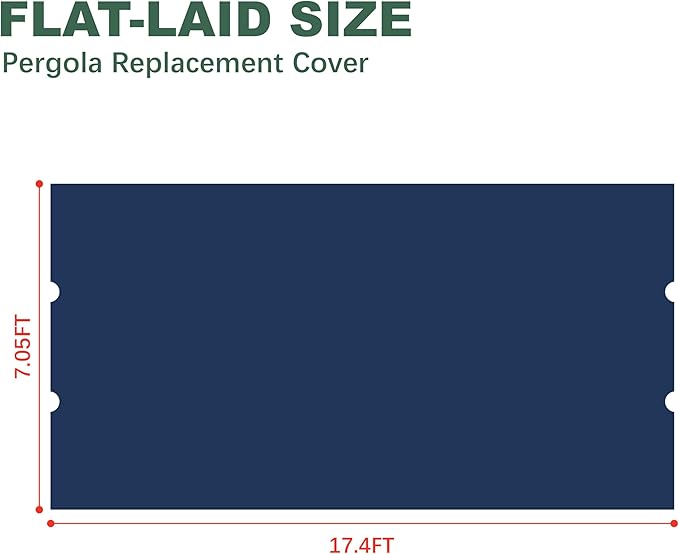 85''x 208'' Universal Doubleton Steel Pergola Replacement Cover for Pergola L-PG080PST, (Navy Blue)
