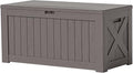 Patiowell 120 Gallon Large Deck Box, Outdoor Lockable Storage Box for Gardening Tools, Waterproof Deck Box for Patio Furniture, Brown