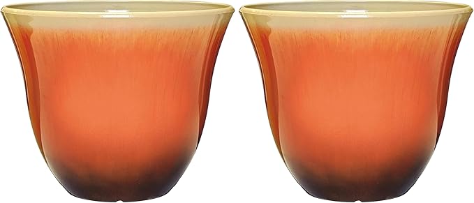 Classic Home and Garden Resin Planter, 15" | Tequila Sunrise | Pack of 2 | Flower Pot