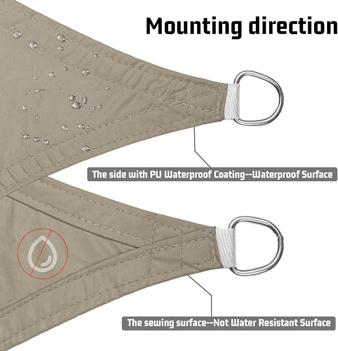 LOVE STORY Right Triangle 8'x10'x12.8' Waterproof Sun Shade Sail Canopy UV Block for Outdoor Patio Backyard Carport,Taupe(We Make Custom Size)