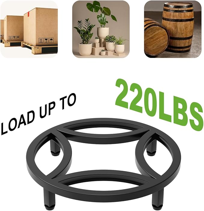 Zhongma 2 Pack 11.8" Fully Assembled Sturdy Potted Plant Stand Flower Pot Holder Heavy Duty Construction, Low Plant Stand for Home Indoor and Outdoor, Sturdy plant riser and saucer without Installation Required