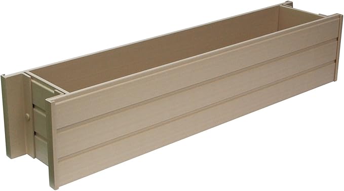 New Age Garden EPWB103-R30 ecoFLEX Rectangular Flower or Herb Window Box, 30" Wide, Tan