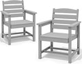 SERWALL Patio Dining Chair Set of 2, Light Gray