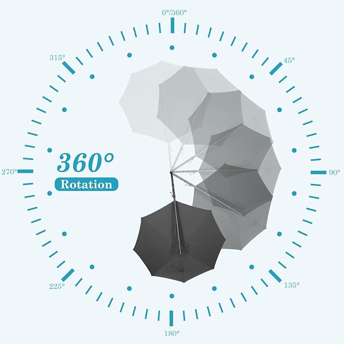 HOTEEL10x10ft Patio Umbrella Cantilever Umbrellas - Upgrade and Intensify - 360 Rotation and 5 Angles Adjustment - Aluminum Offset Pool Umbrella Outdoor Umbrellas for Patio Garden Pool