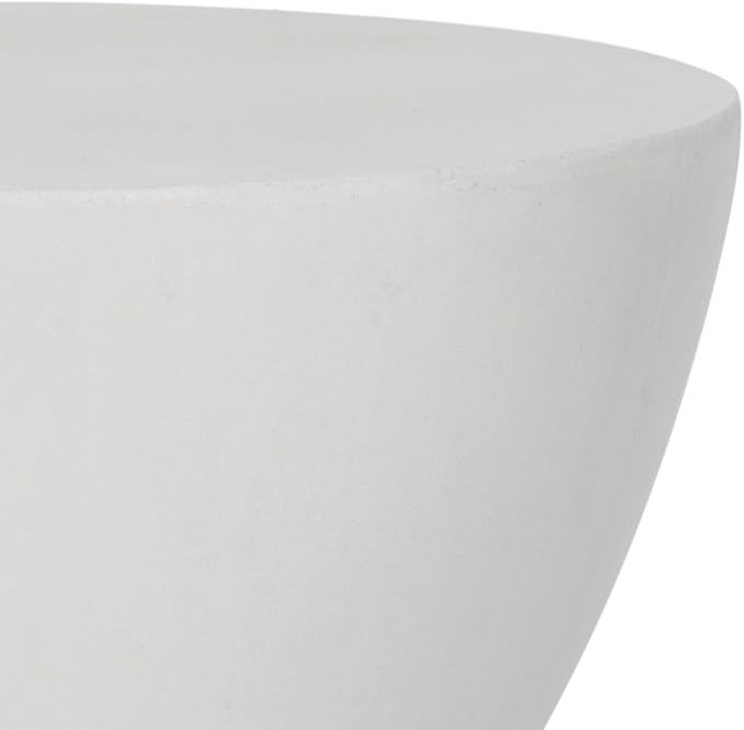 Safavieh Outdoor Collection Athena Modern Concrete Dark Grey Round 17.7-inch Accent Table