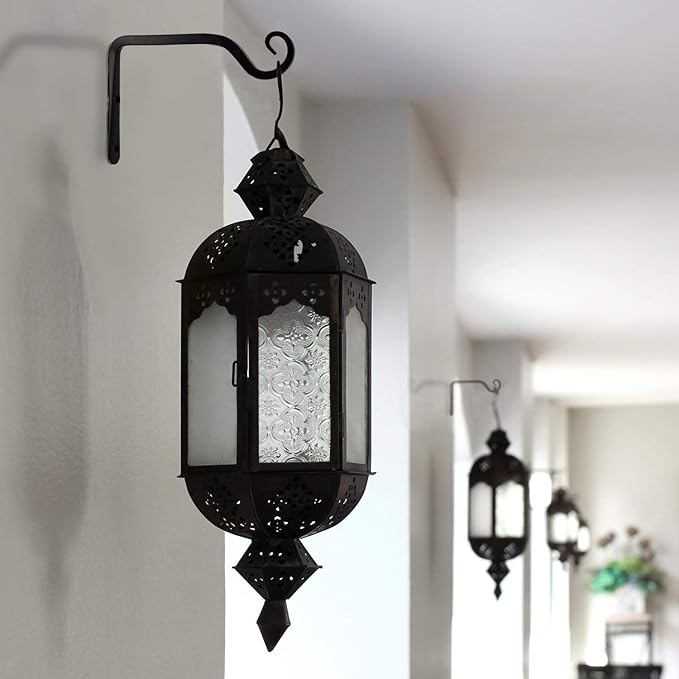 2 Pack 6 Inch Plant Hanger Indoor Outdoor, Hanging Plant Bracket Wall Hooks Decorative Plant Hangers, Bird Feeders, Wind Chimes, Plant Baskets, Black