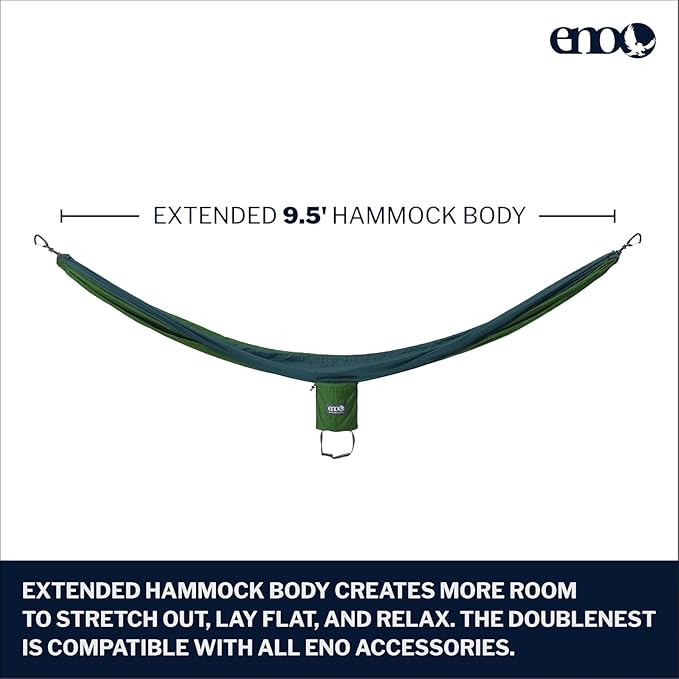 ENO, Eagles Nest Outfitters DoubleNest Lightweight Camping Hammock, 1 to 2 Person, Special Edition Colors, ATC