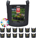 JERIA 12-Pack 5 Gallon Grow Bags, 300G Thickened Nonwoven Garden Pots,Heavy Duty Fabric Pots with Reinforced Handles