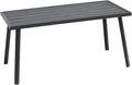 C-Hopetree Small Metal Outdoor Coffee Side Table for Outside Patio, Rectangle, Black