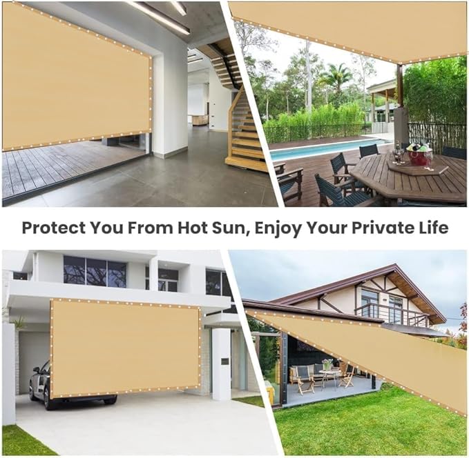 EMERIT 90% Shade Cloth Sun Shade Fabric Privacy Screen Shade Cover for Patio Garden Pergola Shade Cover Canopy with Gromments