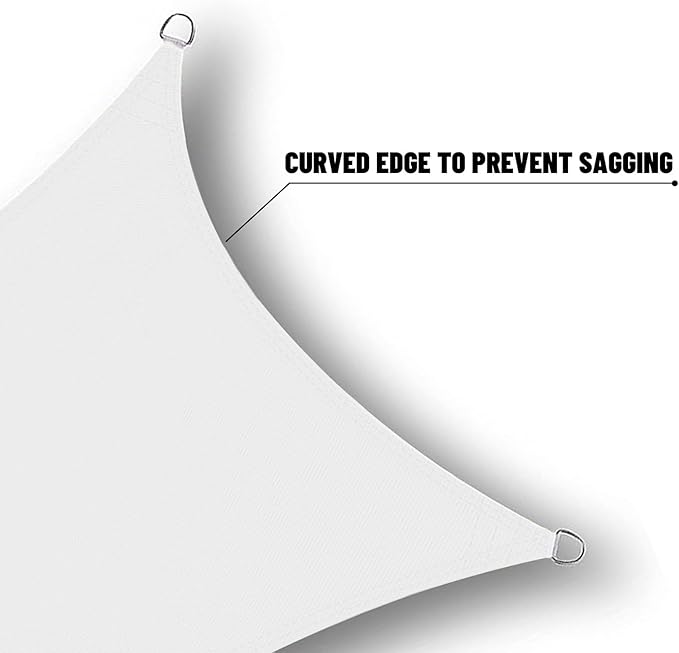 SUNNY GUARD Waterproof Sun Shade Sail 10' x 16' White Rectangle UV Block Sunshade for Backyard Yard Deck Patio Garden Outdoor Activities and Facility(Customized)