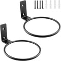 2-Pack 4 inch Flower Pot Holder Ring, Wall Mounted Metal Planter Hanger, Indoor Use, Matte Black, 40 lbs Capacity