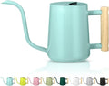 Watering Can Indoor Plants, 35oz Small Indoor Stainless Steel Metal Watering Can Modern Decorative Watering Pot with Long Spout for Indoor House Plant Bonsai Outdoor Garden Flowers -Green