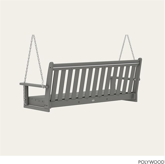 POLYWOOD GNS60GY Vineyard 60" Swing, Slate Grey