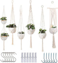 feedee Macrame Plant Hangers for Plants - 6 Pack Macromay Plant Hangers for Indoor Plant Hanger, Boho & Home Decor