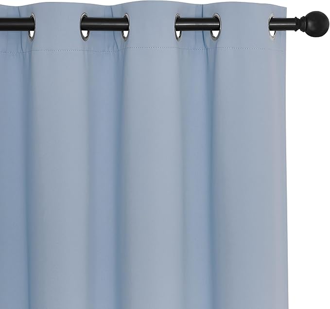 NICETOWN Room Darkening Short Curtain 54 inches Long for Living Room, Grommet Sound Reducing Thermal Insulated Curtains for Bedroom Nursery Window, 46W x 54L, 1 Piece, Vintage Blue