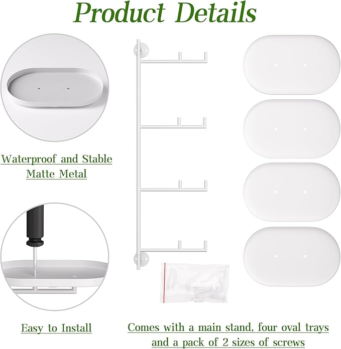 Window Rotating Plant Stand Shelf Indoor White Metal Floating Shelves 4-Tier Wall Mount Plant hanger Holders for Wall Planter Modern Home Decor window sill gifts