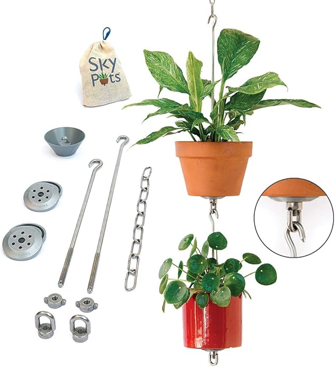 Two Pack, All-New Pot Hanging Kits + Accessories, Indoor/Outdoor, Build Vertical Gardens, Hang Individual Planters