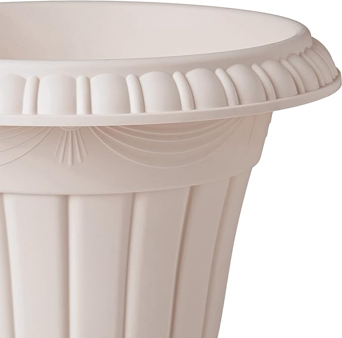 Arcadia Garden Products PL20TP Classic Traditional Plastic Urn Planter Indoor/Outdoor, 10" x 12", Taupe