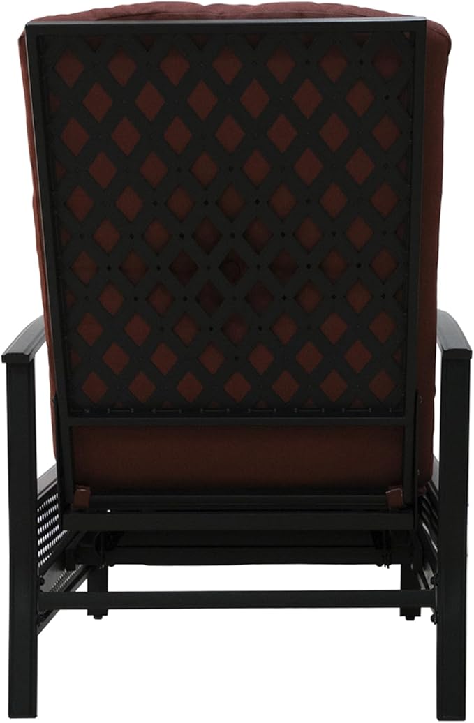 Kozyard Adjustable Outdoor Reclining Lounge Chair, Cushioned Patio Chaise Lounge with Extendable Metal Frame for Sunbathing, Reading & Relaxing – Comfortable Outdoor Recliner(Burgundy)